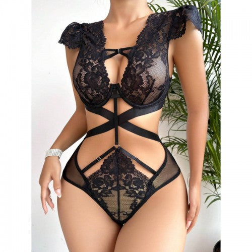 Lace Strappy Teddy Bodysuit