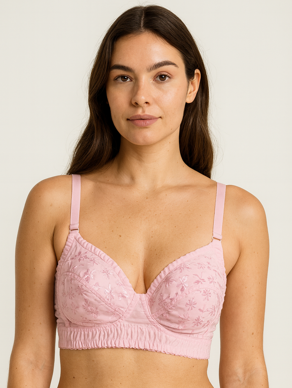 Embroidered Full Coverage Bra