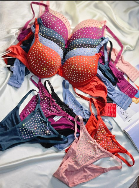 Embellished Padded Bra & Panty Set