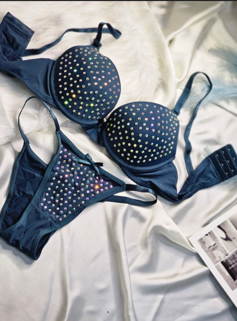 Embellished Padded Bra & Panty Set