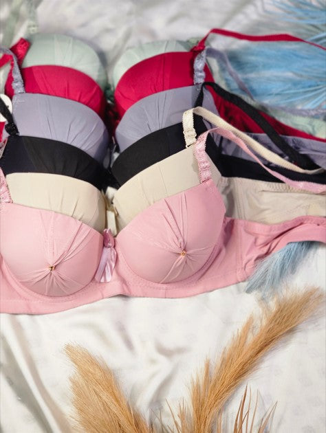 Padded Bra with Radial Stitching Detail