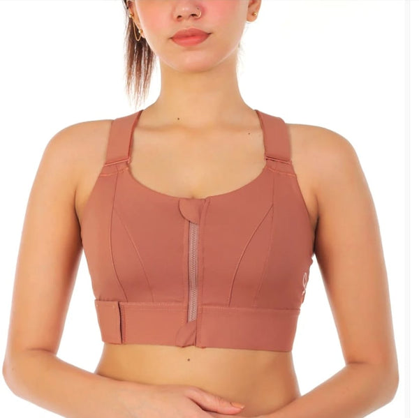 Women's Front Zipper Sports Bra