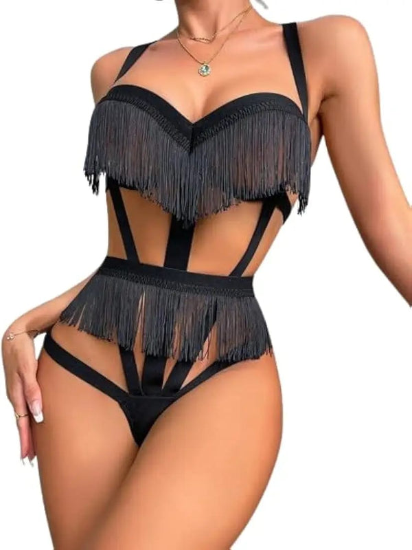 Fringe Cut-Out Bodysuit