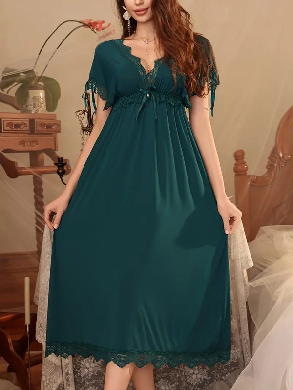 Elegant Lace Trim Nightgown