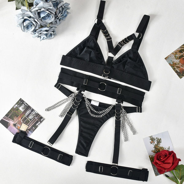 Black Harness Lingerie Set