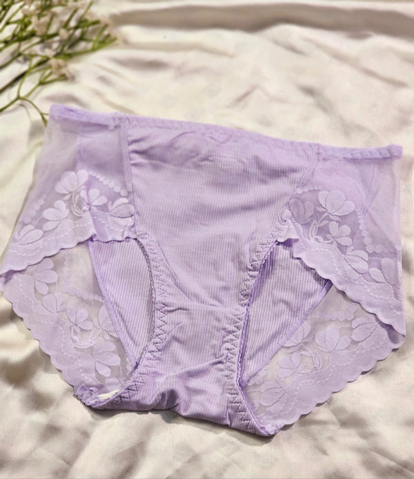 Lace Trim Ribbed Briefs
